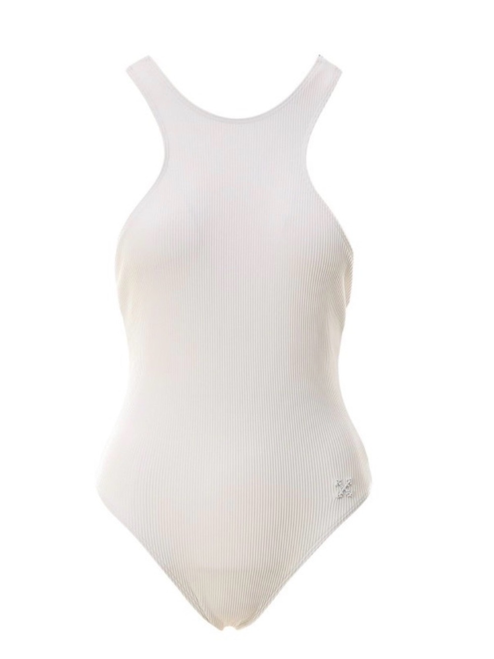 Off-White White Ribbed Halter Large